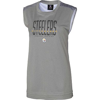 Women's Gray Pittsburgh Steelers No Sweat Tank Top