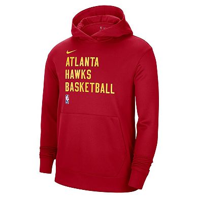 Unisex Nike Red Atlanta Hawks 2023/24 Performance Spotlight On-Court Practice Pullover Hoodie