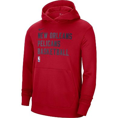 Unisex Nike Red New Orleans Pelicans 2023/24 Performance Spotlight On-Court Practice Pullover Hoodie