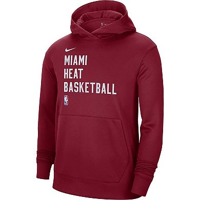 Unisex Nike Red Miami Heat 2023/24 Performance Spotlight On-Court Practice Pullover Hoodie