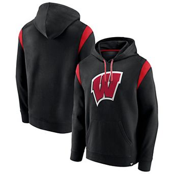 Men's Fanatics Branded Black Wisconsin Badgers Gym Rat Pullover Hoodie