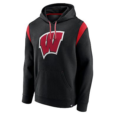 Men's Fanatics Branded Black Wisconsin Badgers Gym Rat Pullover Hoodie