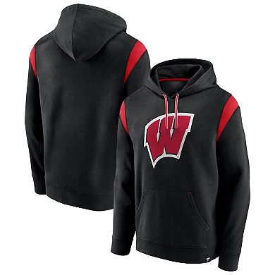 Men's Fanatics Branded Black Wisconsin Badgers Gym Rat Pullover Hoodie