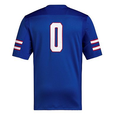 Men's adidas #0 Royal Kansas Jayhawks Premier Football Jersey