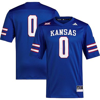 Men's adidas #0 Royal Kansas Jayhawks Premier Football Jersey