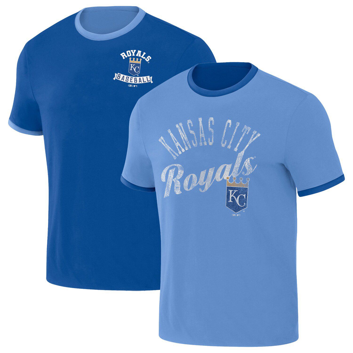 Fanatics Branded Royal/Light Blue Kansas City Royals True Classic League Diva Pinstripe Raglan V-Nec