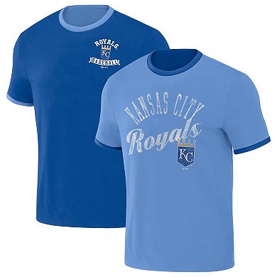 Men's Darius Rucker Collection by Fanatics Royal/Light Blue Kansas City Royals Two-Way Ringer Reversible T-Shirt