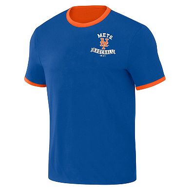 Men's Darius Rucker Collection by Fanatics Royal/Orange New York Mets Two-Way Ringer Reversible T-Shirt