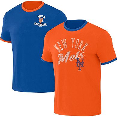 Men's Darius Rucker Collection by Fanatics Royal/Orange New York Mets Two-Way Ringer Reversible T-Shirt