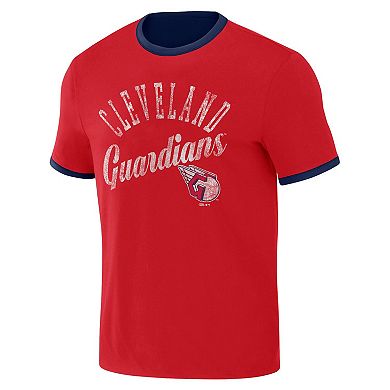 Men's Darius Rucker Collection by Fanatics Navy/Red Cleveland Guardians Two-Way Ringer Reversible T-Shirt