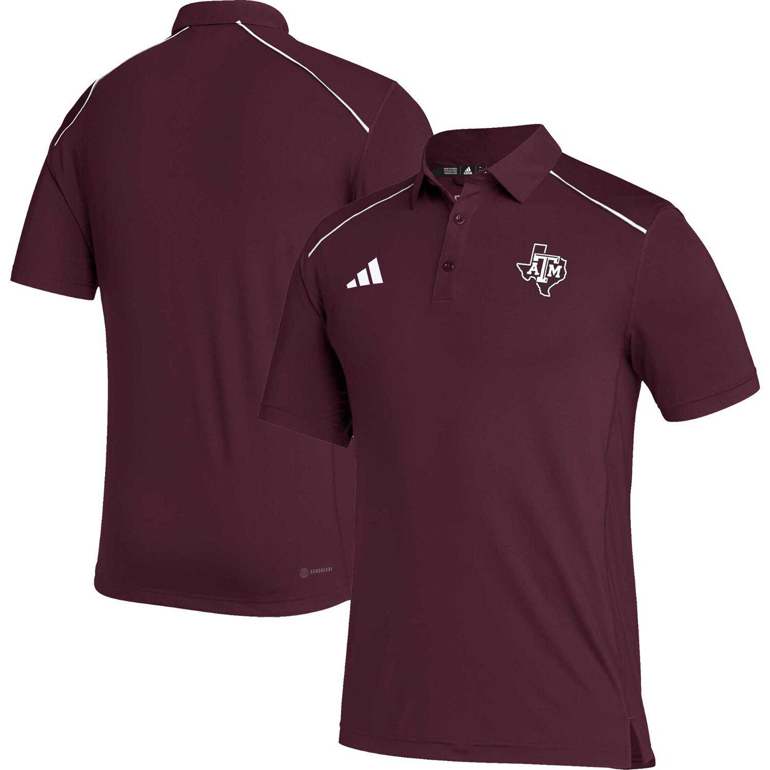 Men's Adidas Maroon Texas A&M Aggies Coaches AEROREADY Polo