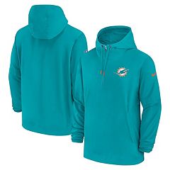 Men's Starter Aqua/Orange Miami Dolphins Locker Room Throwback Satin Varsity Full-Snap Jacket Size: Large