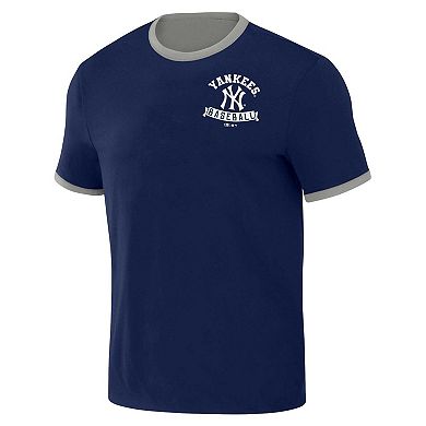 Men's Darius Rucker Collection by Fanatics Navy/Gray New York Yankees Two-Way Ringer Reversible T-Shirt