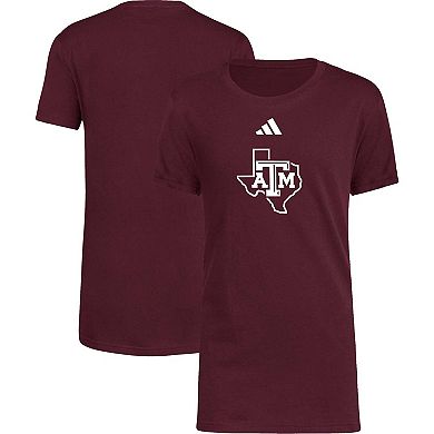 Youth adidas Maroon Texas A&M Aggies 2023 Sideline Locker Room Logo Fresh T-Shirt