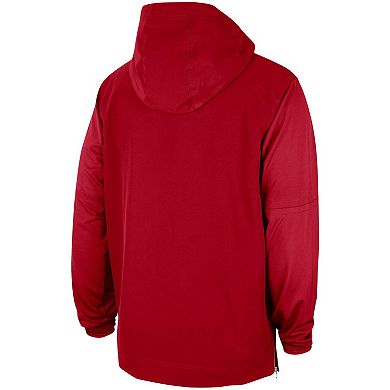 Men's Nike Scarlet Ohio State Buckeyes 2023 Sideline Player Quarter-Zip Hoodie Jacket