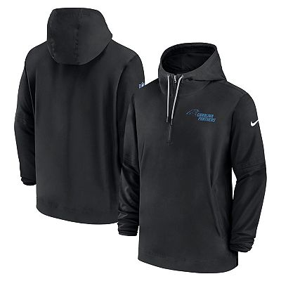 Men s Nike Black Carolina Panthers Sideline Half Zip Hoodie