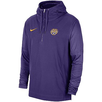 Men's Nike Purple LSU Tigers 2023 Sideline Player Quarter-Zip Hoodie Jacket