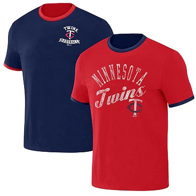 Men's Darius Rucker Collection by Fanatics Navy/Red Minnesota Twins Two-Way Ringer Reversible T-Shirt