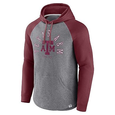Men's Fanatics Branded Maroon/Heather Gray Texas A&M Aggies Wrap Up Raglan Pullover Hoodie