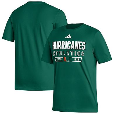 Men's adidas Green Miami Hurricanes Head of Class Fresh T-Shirt