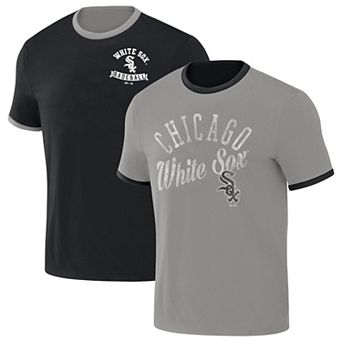 Men's Darius Rucker Collection by Fanatics Black/Gray Chicago White Sox Two-Way Ringer Reversible T-Shirt