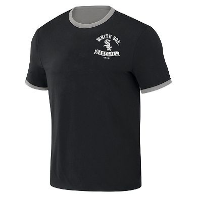 Men's Darius Rucker Collection by Fanatics Black/Gray Chicago White Sox Two-Way Ringer Reversible T-Shirt