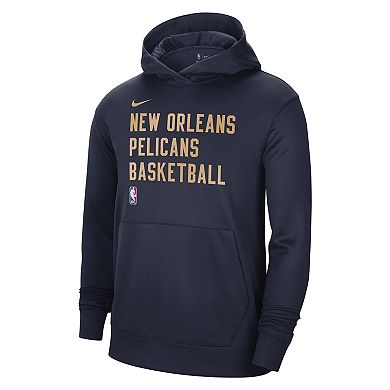 Unisex Nike Navy New Orleans Pelicans 2023/24 Performance Spotlight On-Court Practice Pullover Hoodie