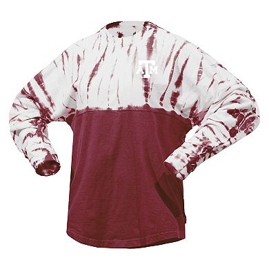 Women's Maroon Texas A&M Aggies Tie-Dye Long Sleeve Jersey T-Shirt