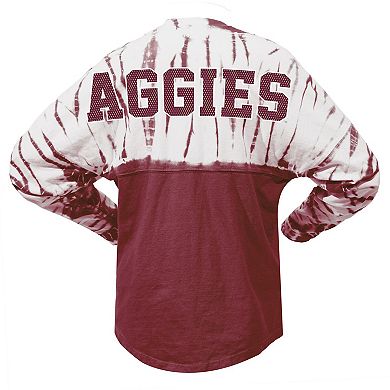 Women's Maroon Texas A&M Aggies Tie-Dye Long Sleeve Jersey T-Shirt