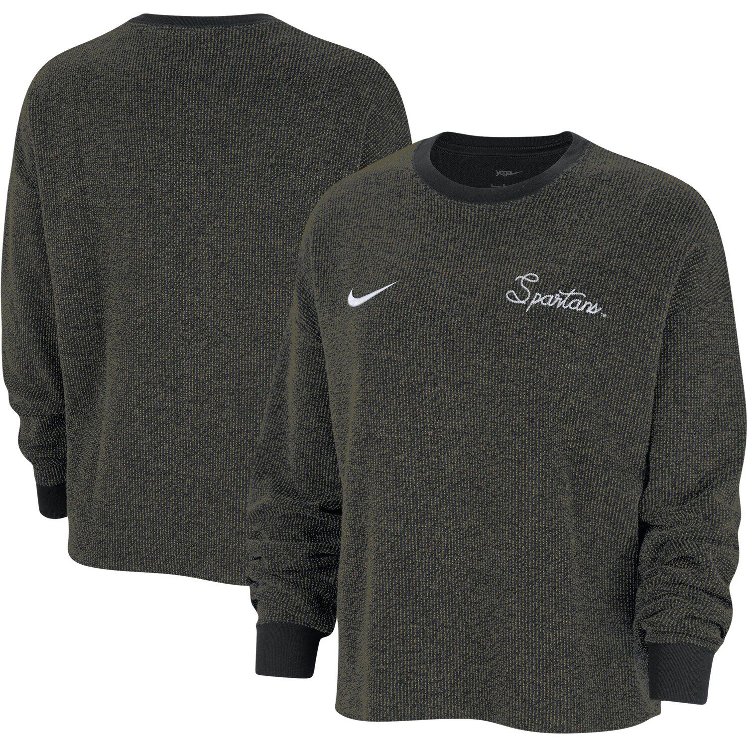 Michigan State Spartans Women's Burnout Pullover Sweatshirt - Oatmeal, Officially Licensed - View #5