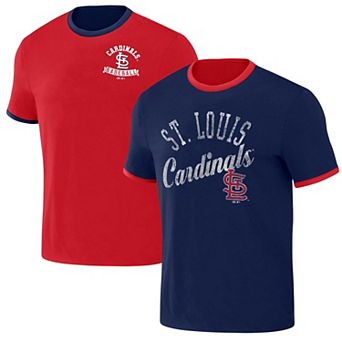 Men's Darius Rucker Collection by Fanatics Red/Navy St. Louis Cardinals Two-Way Ringer Reversible T-Shirt