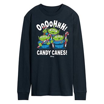 Disney / Pixar's Toy Story 4 Aliens Men's Oooh Candy Canes Long Sleeve Graphic Tee