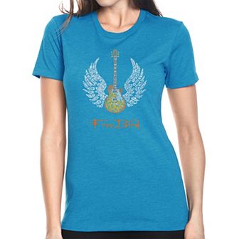 LYRICS TO FREEBIRD - Women's Premium Blend Word Art T-shirt