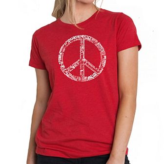 THE WORD PEACE IN 77 LANGUAGES - Women's Premium Blend Word Art T-shirt