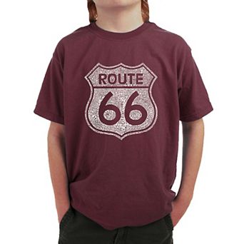 CITIES ALONG THE LEGENDARY ROUTE 66 - Boy's Word Art T-shirt
