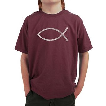 JESUS FISH - Boy's Word Art T-shirt