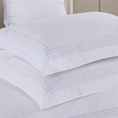 Adeline Percale Embroidered Duvet Cover Set - 100% Cotton