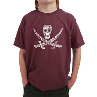 PIRATE CAPTAINS, SHIPS AND IMAGERY - Boy's Word Art T-shirt