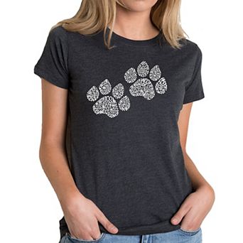 Woof Paw Prints - Women's Premium Blend Word Art T-shirt