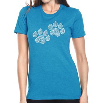 Woof Paw Prints - Women's Premium Blend Word Art T-shirt