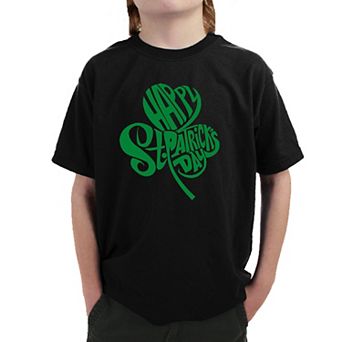 St. Patrick's Day Shamrock - Boy's Word Art T-shirt