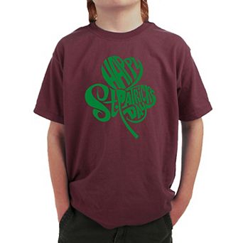 St. Patrick's Day Shamrock - Boy's Word Art T-shirt