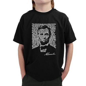 ABRAHAM LINCOLN - GETTYSBURG ADDRESS - Boy's Word Art T-shirt