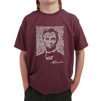 ABRAHAM LINCOLN - GETTYSBURG ADDRESS - Boy's Word Art T-shirt