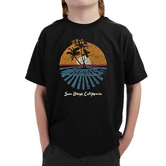 Cities In San Diego - Boy's Word Art T-shirt