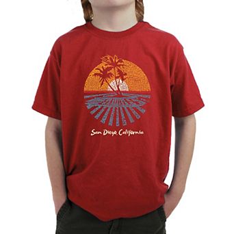 Cities In San Diego - Boy's Word Art T-shirt