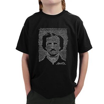 EDGAR ALLEN POE - THE RAVEN - Boy's Word Art T-shirt