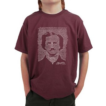 EDGAR ALLEN POE - THE RAVEN - Boy's Word Art T-shirt