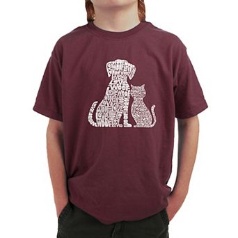 Dogs and Cats - Boy's Word Art T-shirt