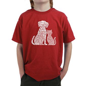 Dogs and Cats - Boy's Word Art T-shirt
